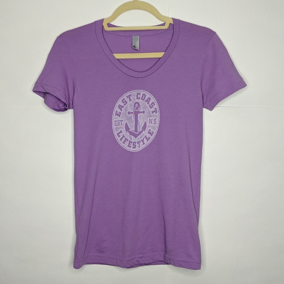 East Coast Lifestyle Tops - East Coast Lifestyle Purple Logo Tee Small